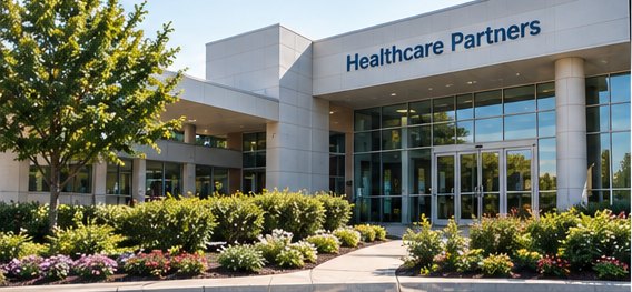 The entrance of a healthcare partner facility served by Oak-Way Transport.